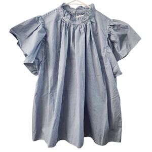Trovata Birds Of Paradis Flutter Sleve Striped Top M Cottagecore Nautical Chic
